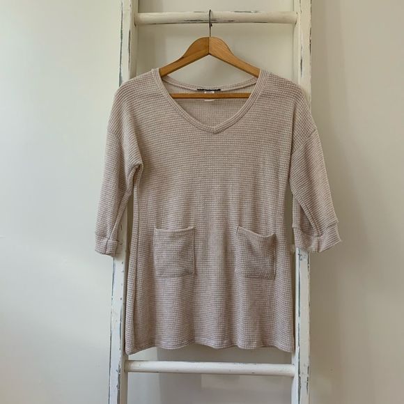 ARABELLA || NWOT - Waffle Knit Boho Top - Picture 1 of 4